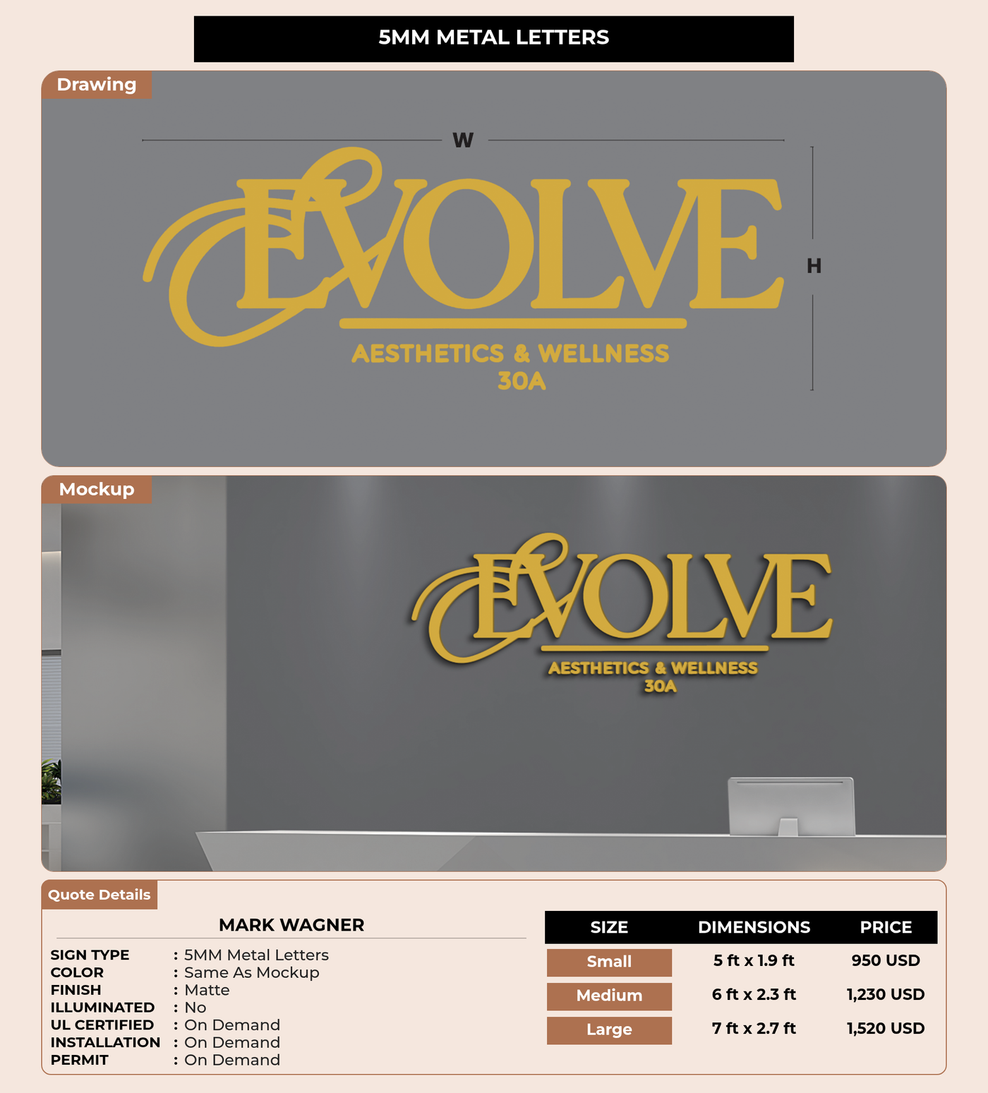 CUSTOM MOCKUP SIGN FOR Mark Wagner