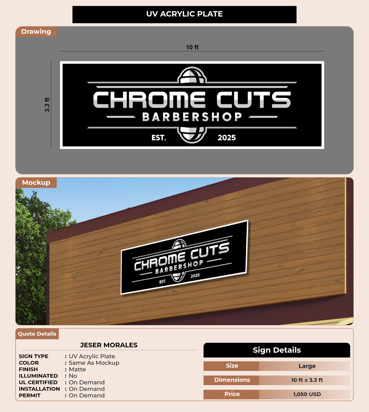 CUSTOM MOCKUP SIGN FOR Jeser Morales