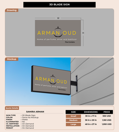 CUSTOM MOCKUP SIGN FOR Samira Arman