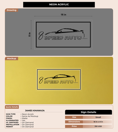 CUSTOM MOCKUP SIGN FOR james khawaja