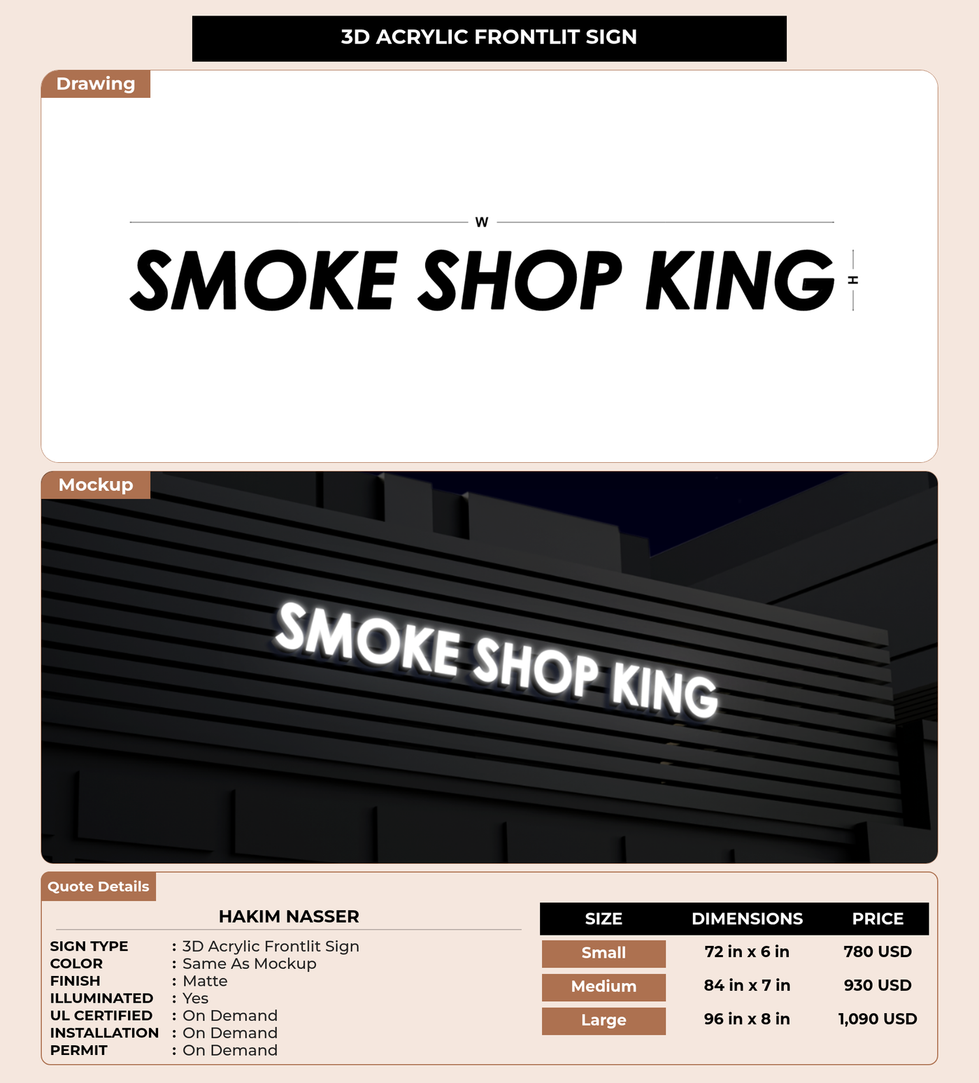 CUSTOM MOCKUP SIGN FOR Hakim nasser