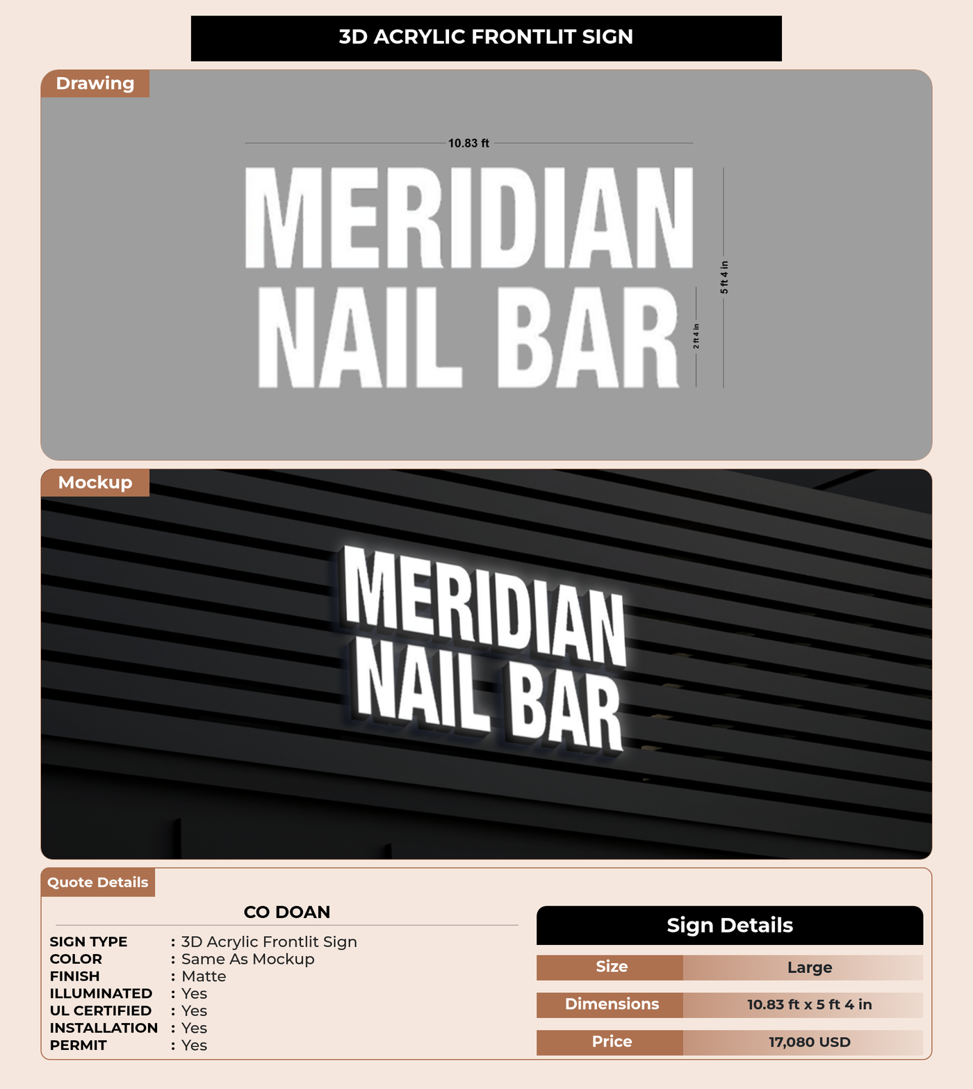CUSTOM MOCKUP SIGN FOR Co Doan