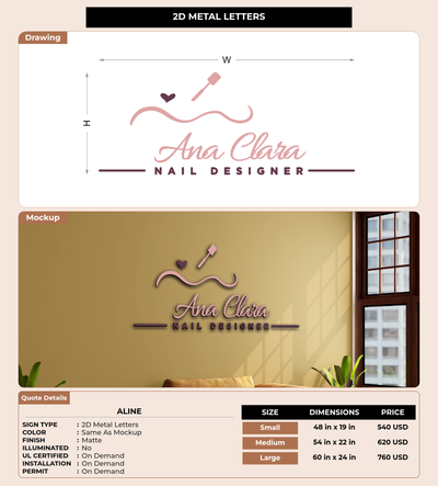 CUSTOM MOCKUP SIGN FOR Aline