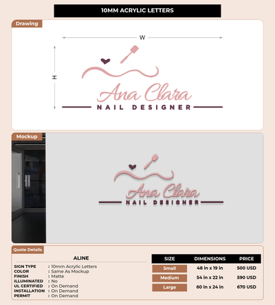 CUSTOM MOCKUP SIGN FOR Aline