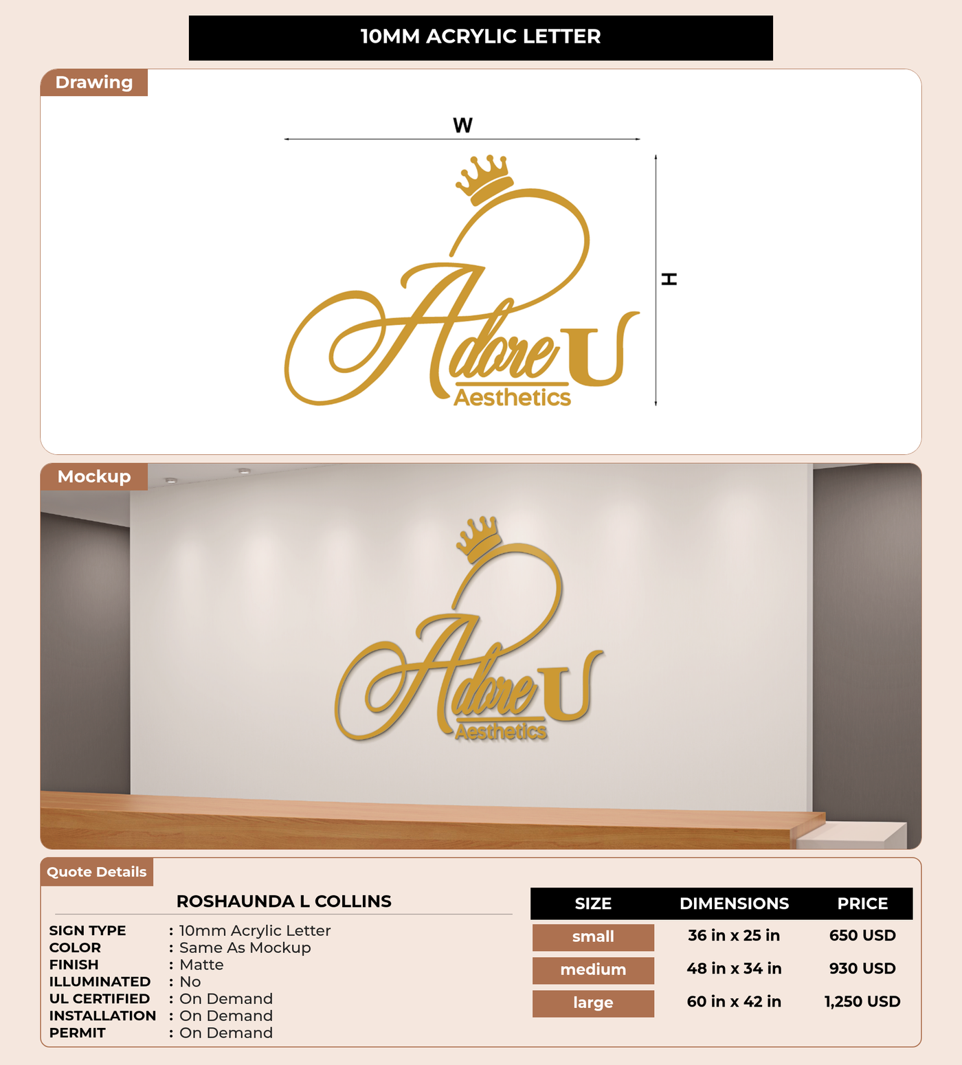 CUSTOM MOCKUP SIGN FOR RoShaunda L Collins