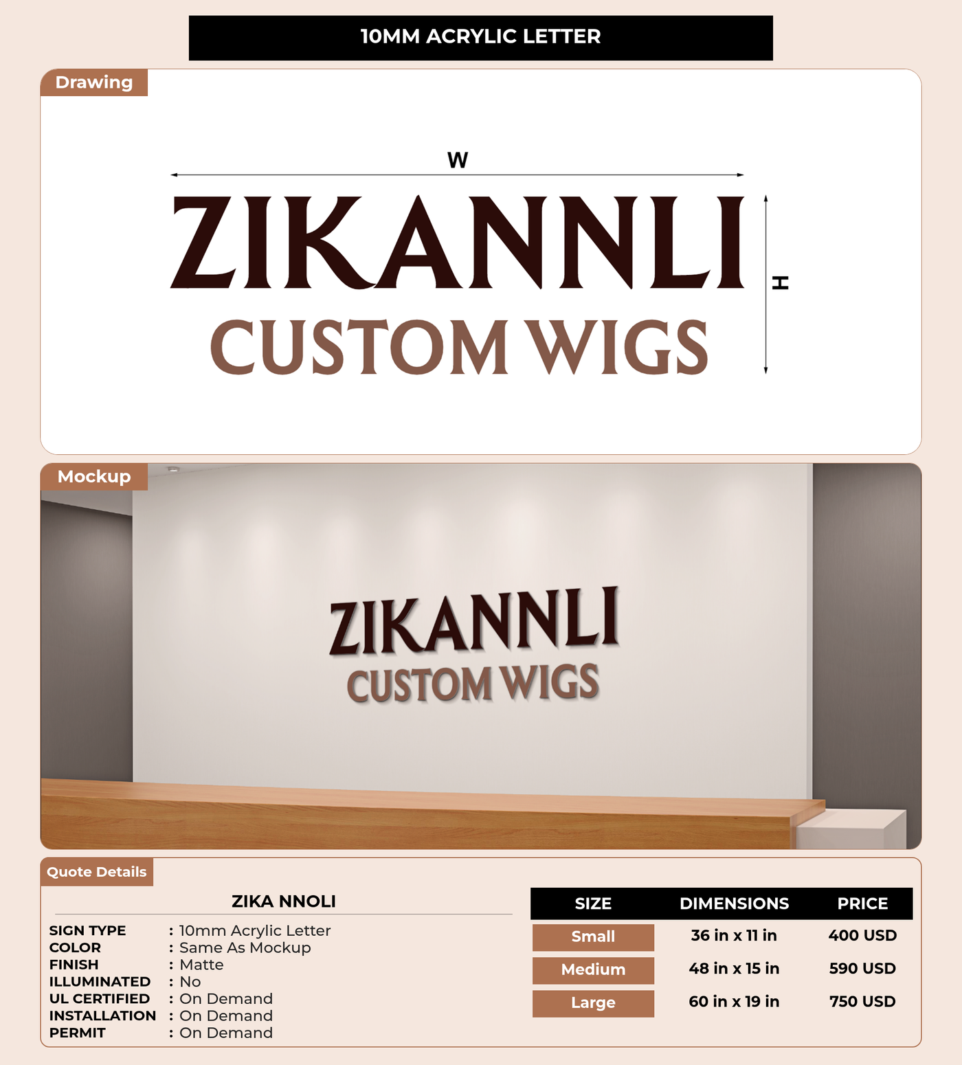 CUSTOM MOCKUP SIGN FOR Zika Nnoli