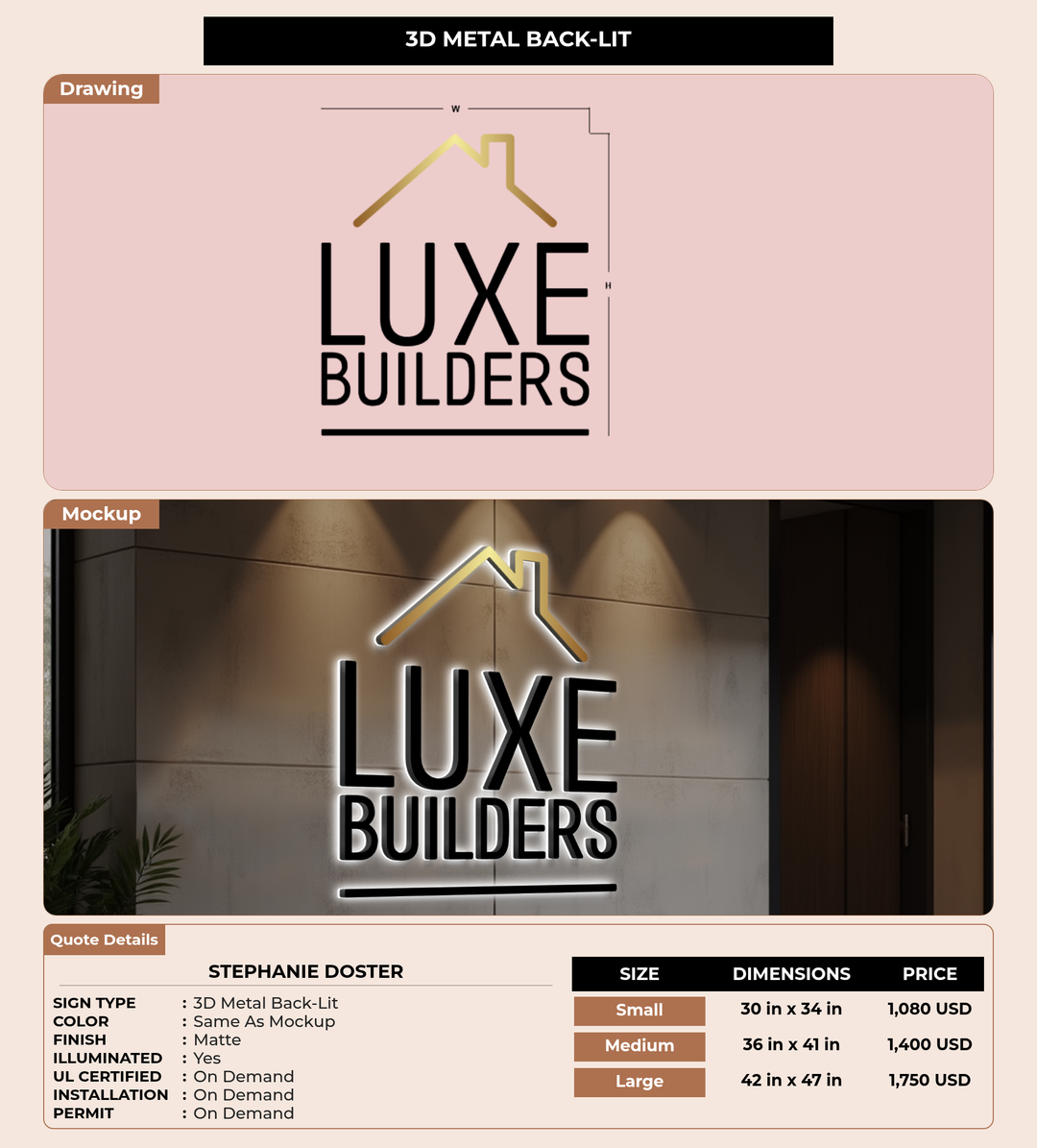 CUSTOM MOCKUP SIGN FOR Stephanie Doster