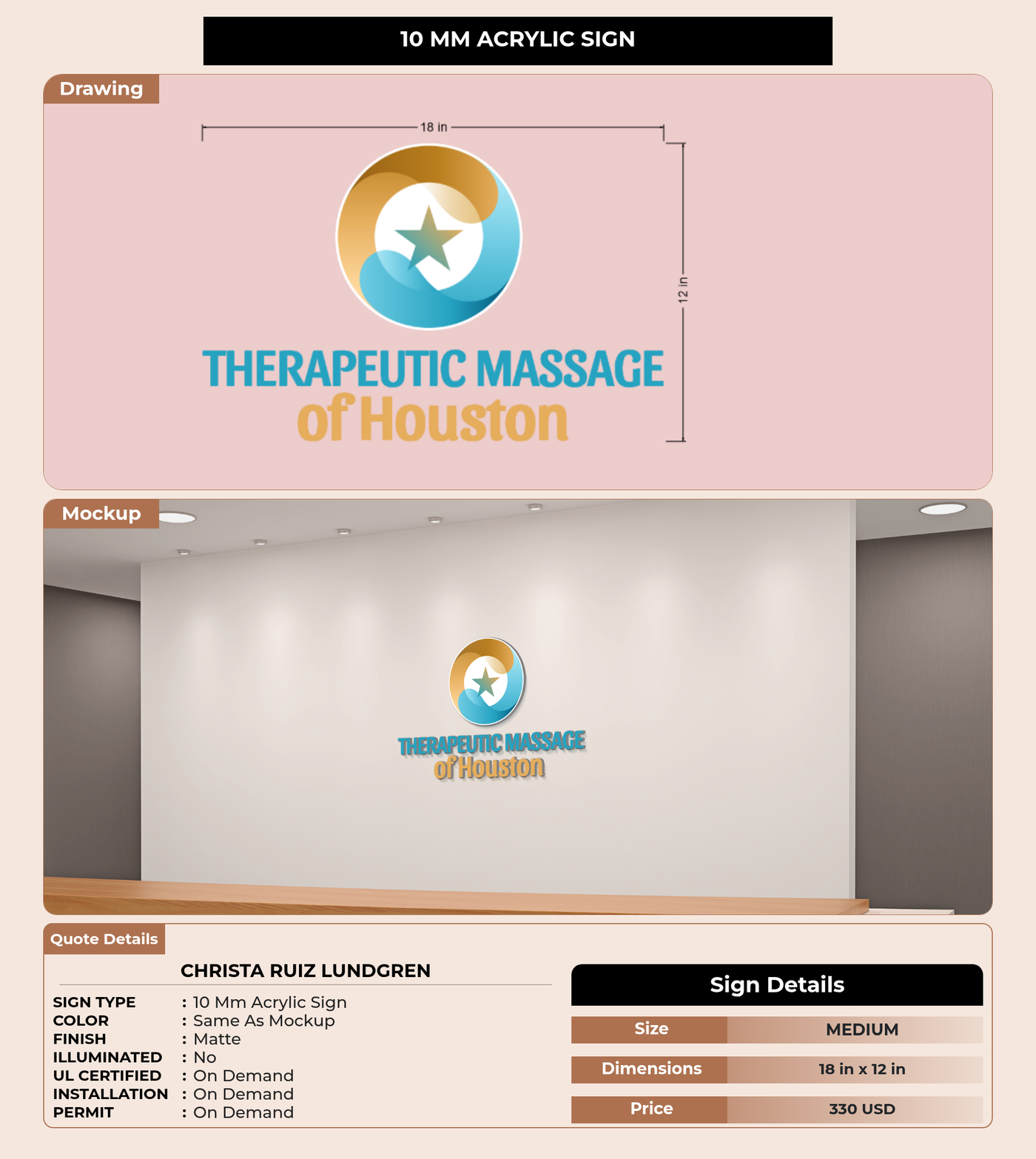 CUSTOM MOCKUP SIGN FOR Christa Ruiz Lundgren