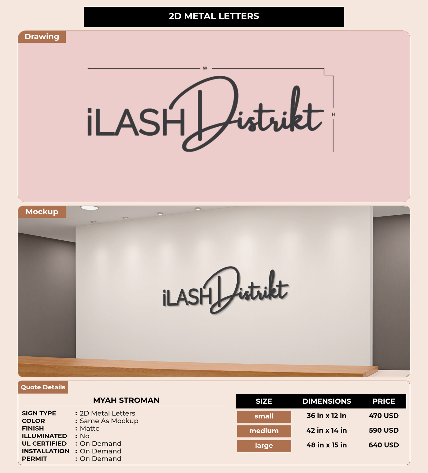 CUSTOM MOCKUP SIGN FOR Myah Stroman