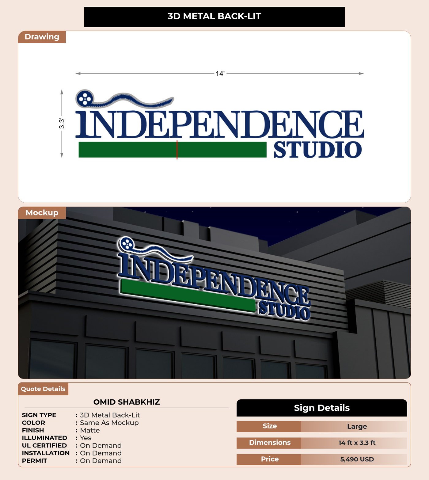 CUSTOM MOCKUP SIGN FOR Omid Shabkhiz