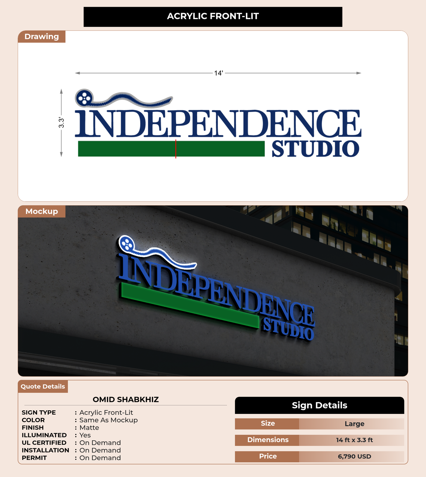 CUSTOM MOCKUP SIGN FOR Omid Shabkhiz