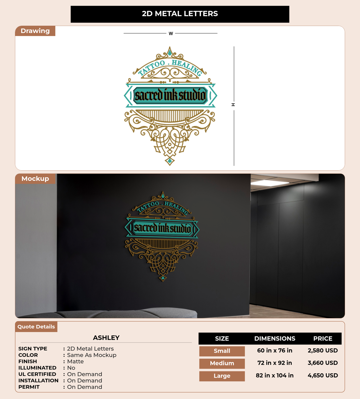 CUSTOM MOCKUP SIGN FOR Ashley