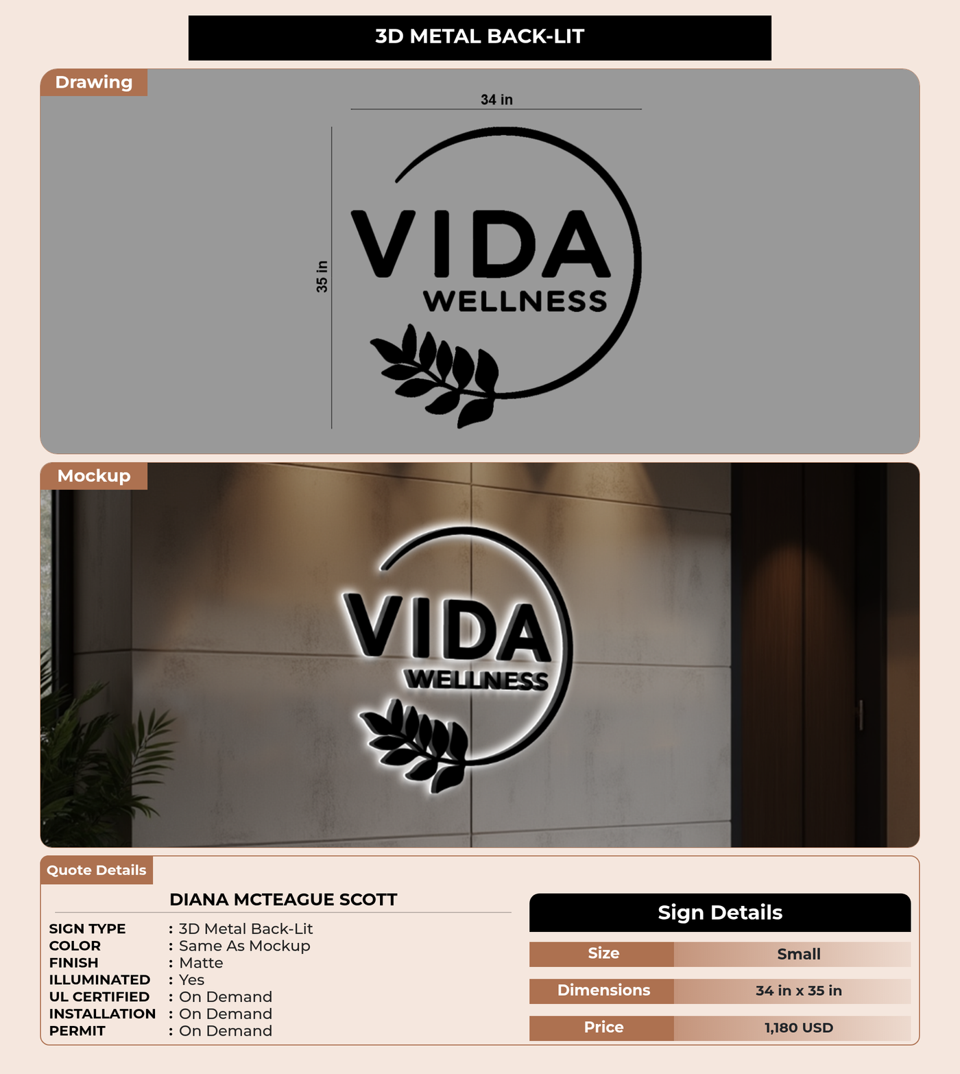 CUSTOM MOCKUP SIGN FOR Diana McTeague Scott