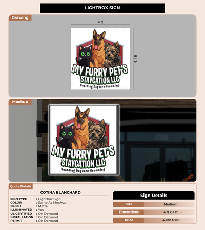 CUSTOM MOCKUP SIGN FOR Cotina Blanchard