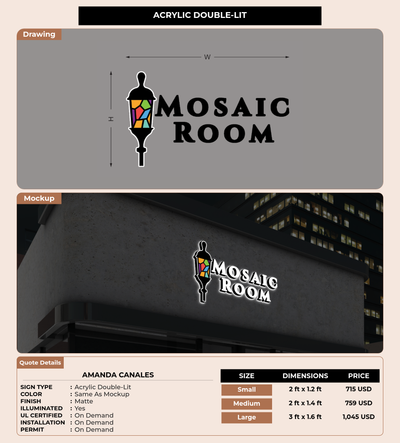 CUSTOM MOCKUP SIGN FOR Amanda Canales