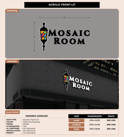 CUSTOM MOCKUP SIGN FOR Amanda Canales