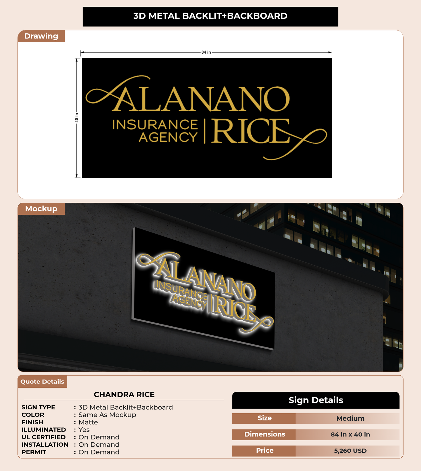 CUSTOM MOCKUP SIGN FOR Chandra Rice