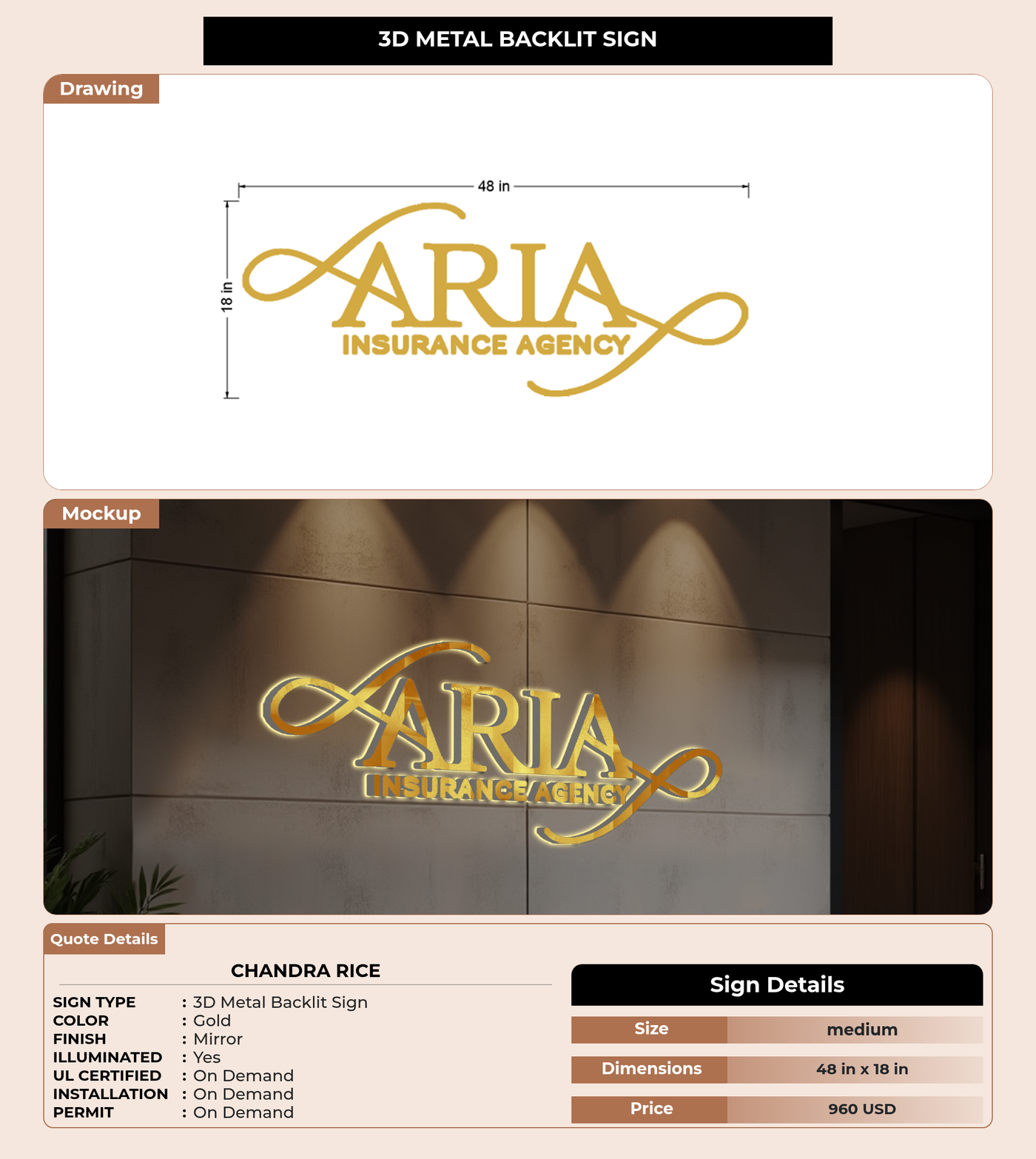 CUSTOM MOCKUP SIGN FOR Chandra Rice