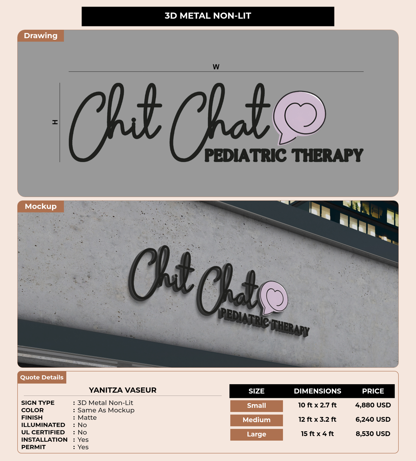 CUSTOM MOCKUP SIGN FOR Yanitza Vaseur