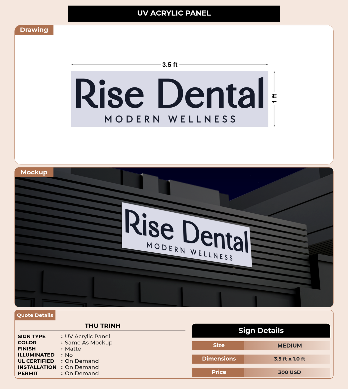 CUSTOM MOCKUP SIGN FOR Thu Trinh