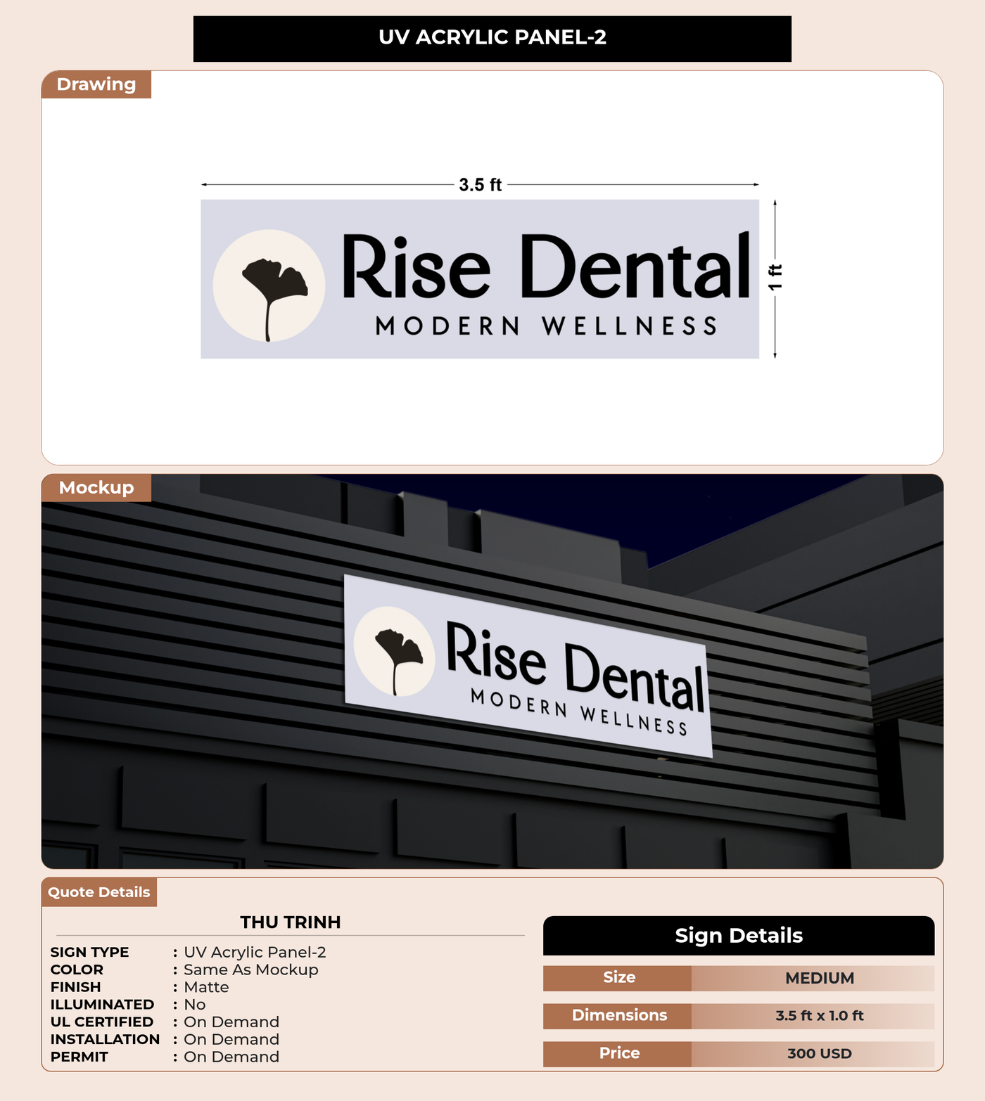 CUSTOM MOCKUP SIGN FOR Thu Trinh