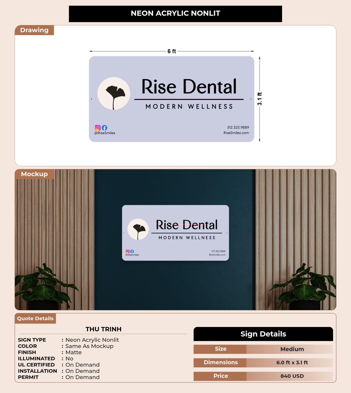 CUSTOM MOCKUP SIGN FOR Thu Trinh
