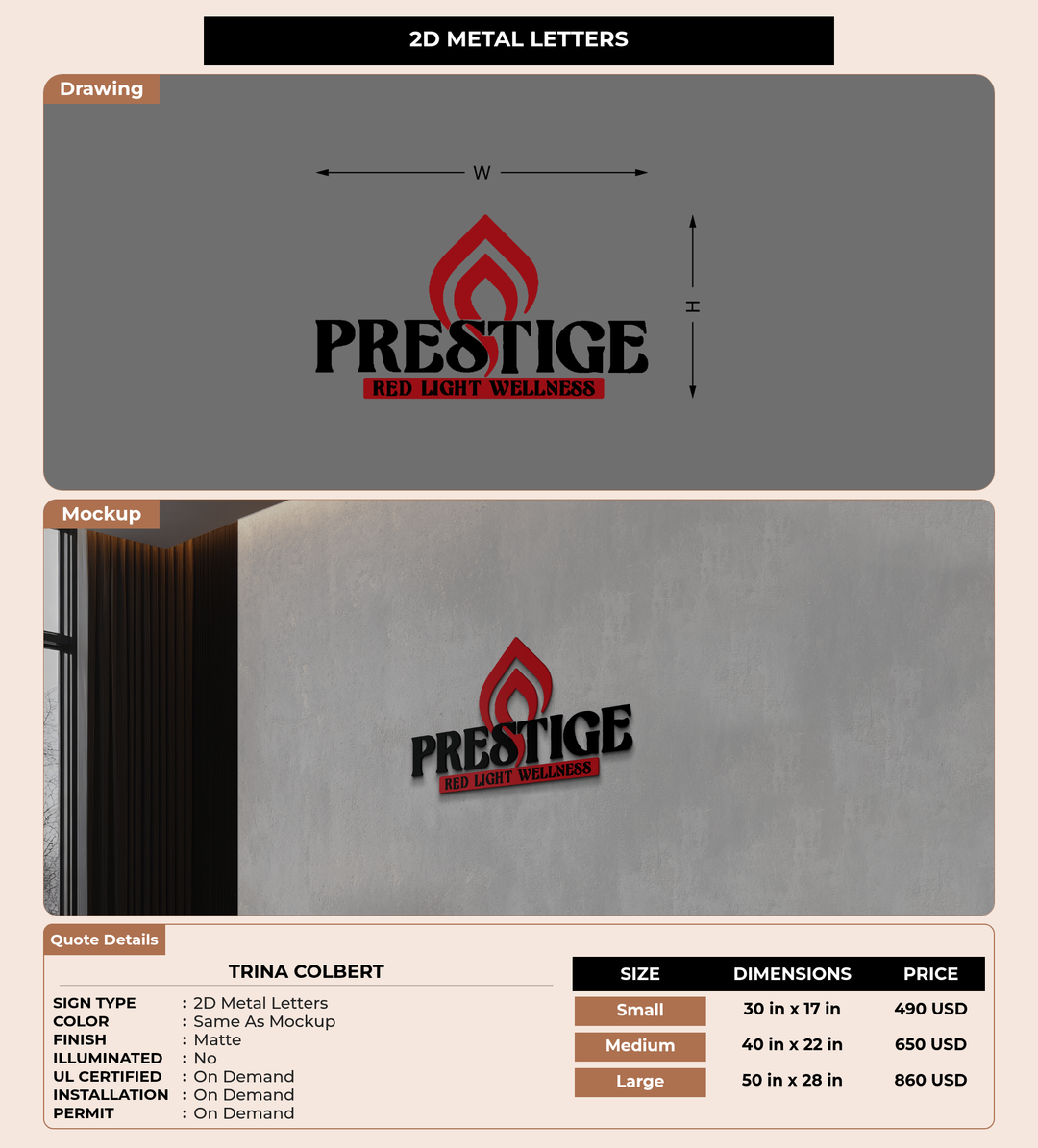 CUSTOM MOCKUP SIGN FOR Trina Colbert