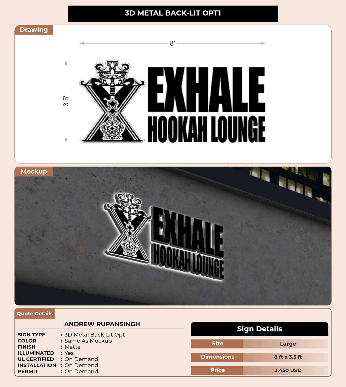 CUSTOM MOCKUP SIGN FOR Andrew Rupansingh