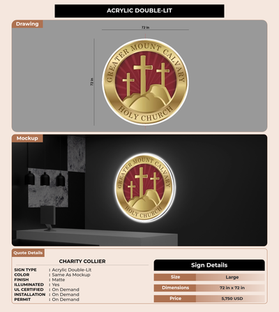 CUSTOM MOCKUP SIGN FOR Charity Collier
