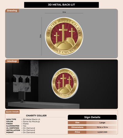 CUSTOM MOCKUP SIGN FOR Charity Collier