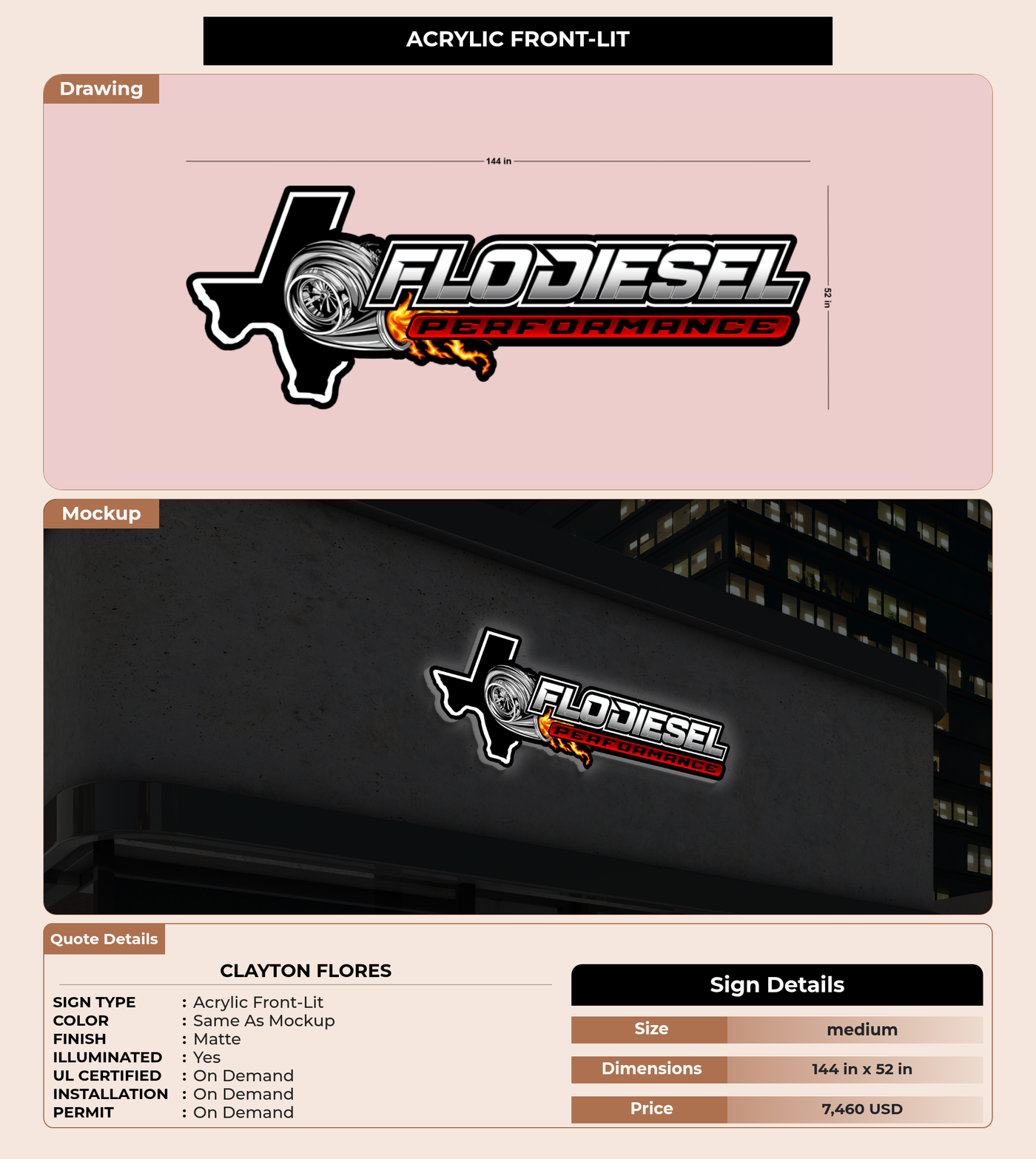 CUSTOM MOCKUP SIGN FOR Clayton Flores