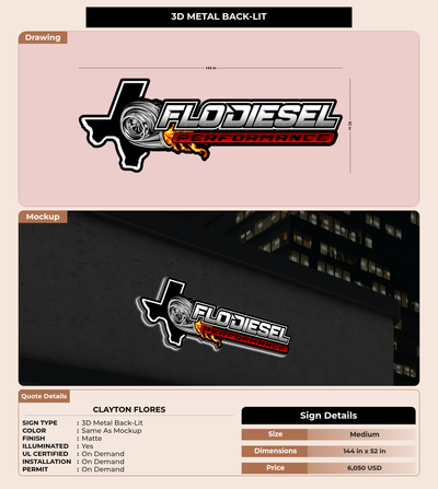 CUSTOM MOCKUP SIGN FOR Clayton Flores