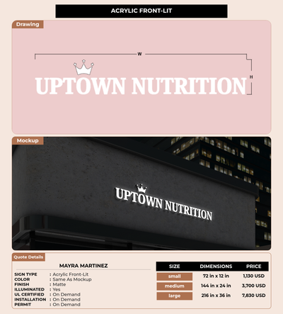 CUSTOM MOCKUP SIGN FOR Mayra Martinez