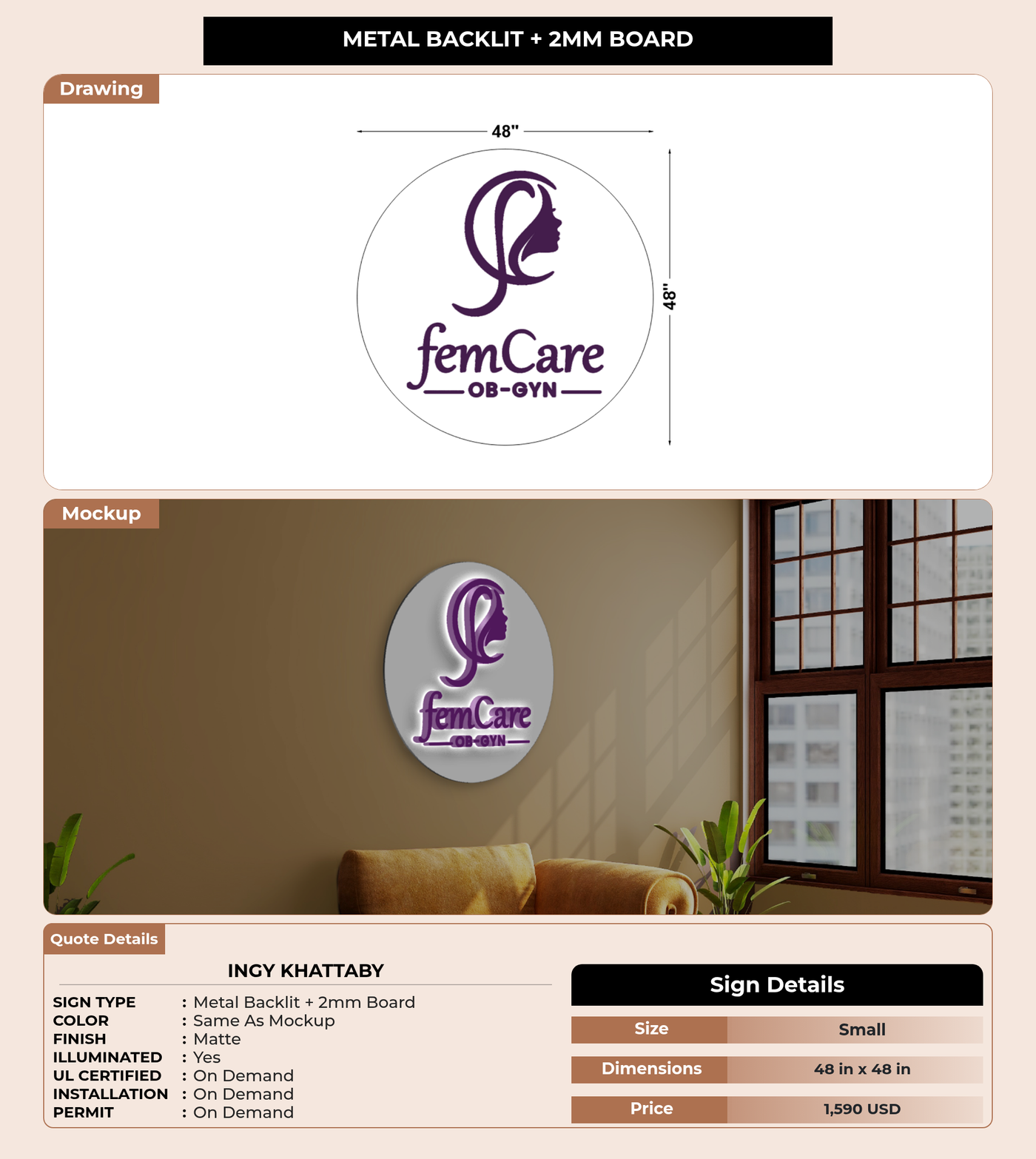CUSTOM MOCKUP SIGN FOR Ingy Khattaby