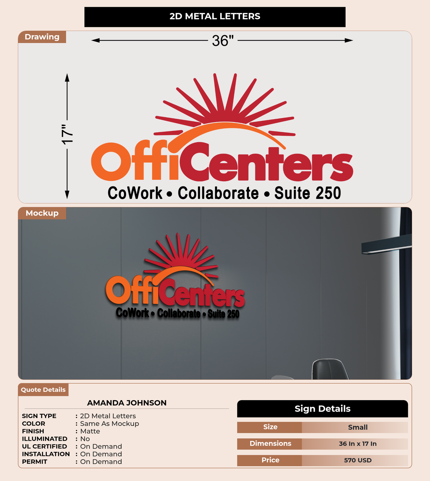 CUSTOM MOCKUP SIGN FOR Amanda Johnson