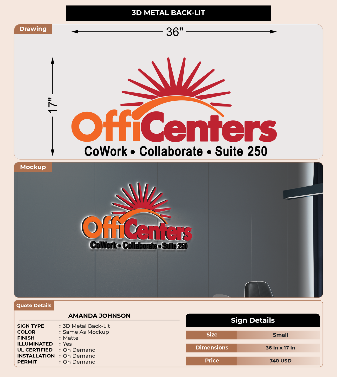 CUSTOM MOCKUP SIGN FOR Amanda Johnson