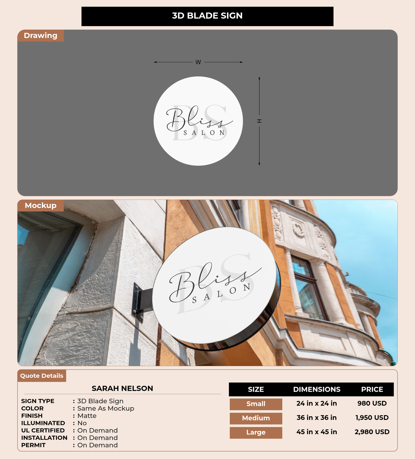 CUSTOM MOCKUP SIGN FOR Sarah Nelson