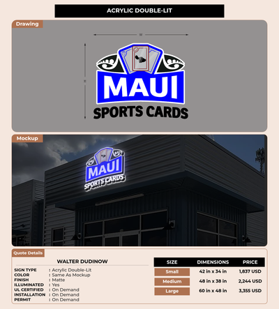 CUSTOM MOCKUP SIGN FOR Walter Dudinow