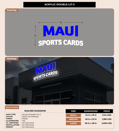 CUSTOM MOCKUP SIGN FOR Walter Dudinow