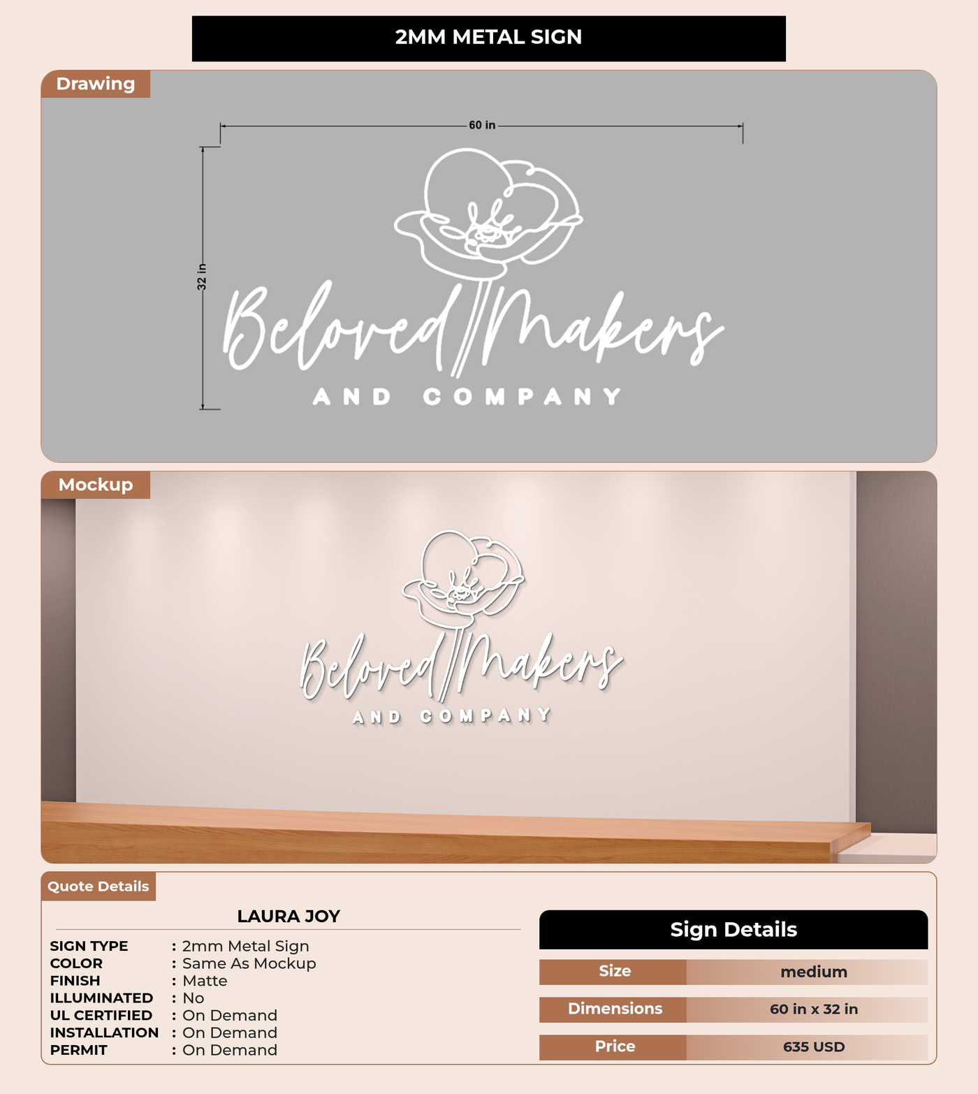 CUSTOM MOCKUP SIGN FOR Laura Joy
