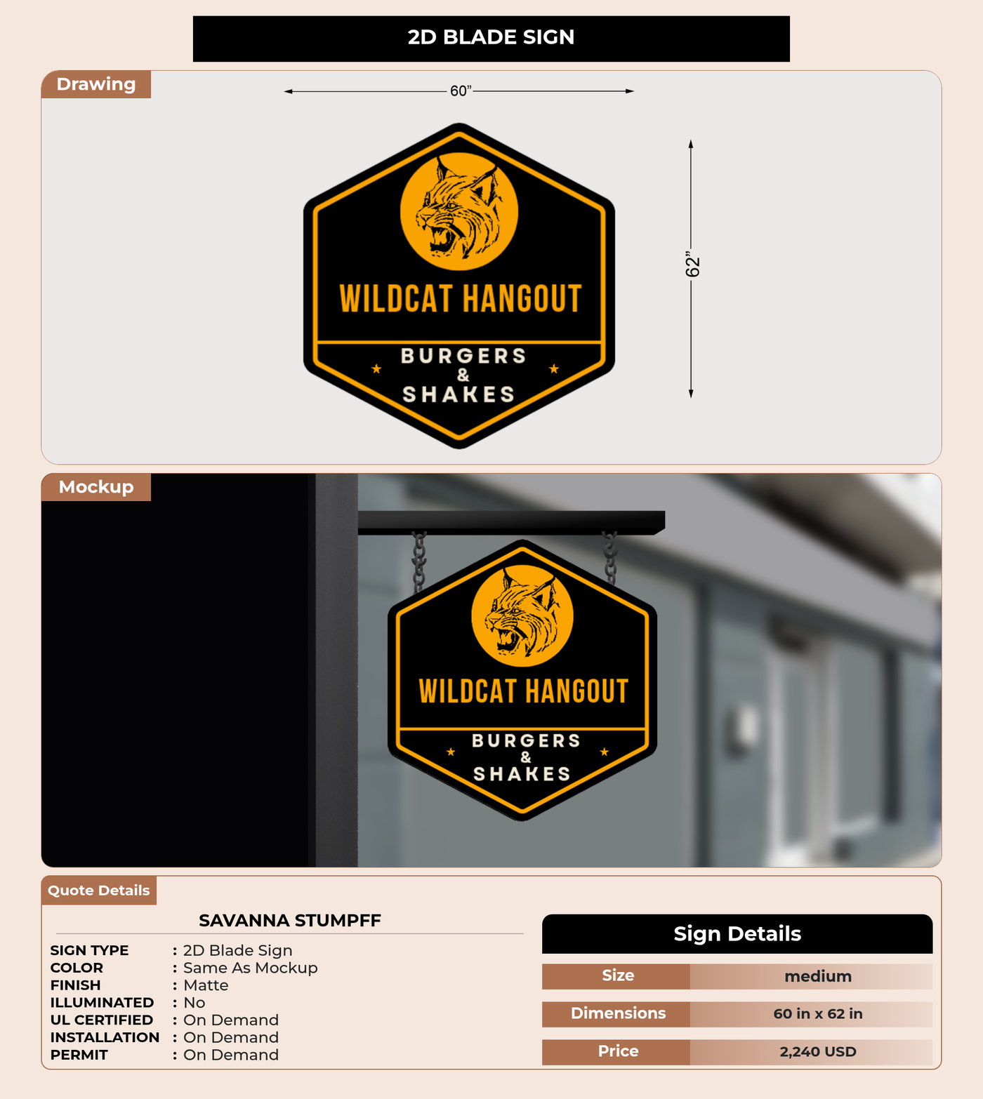 CUSTOM MOCKUP SIGN FOR Savanna Stumpff