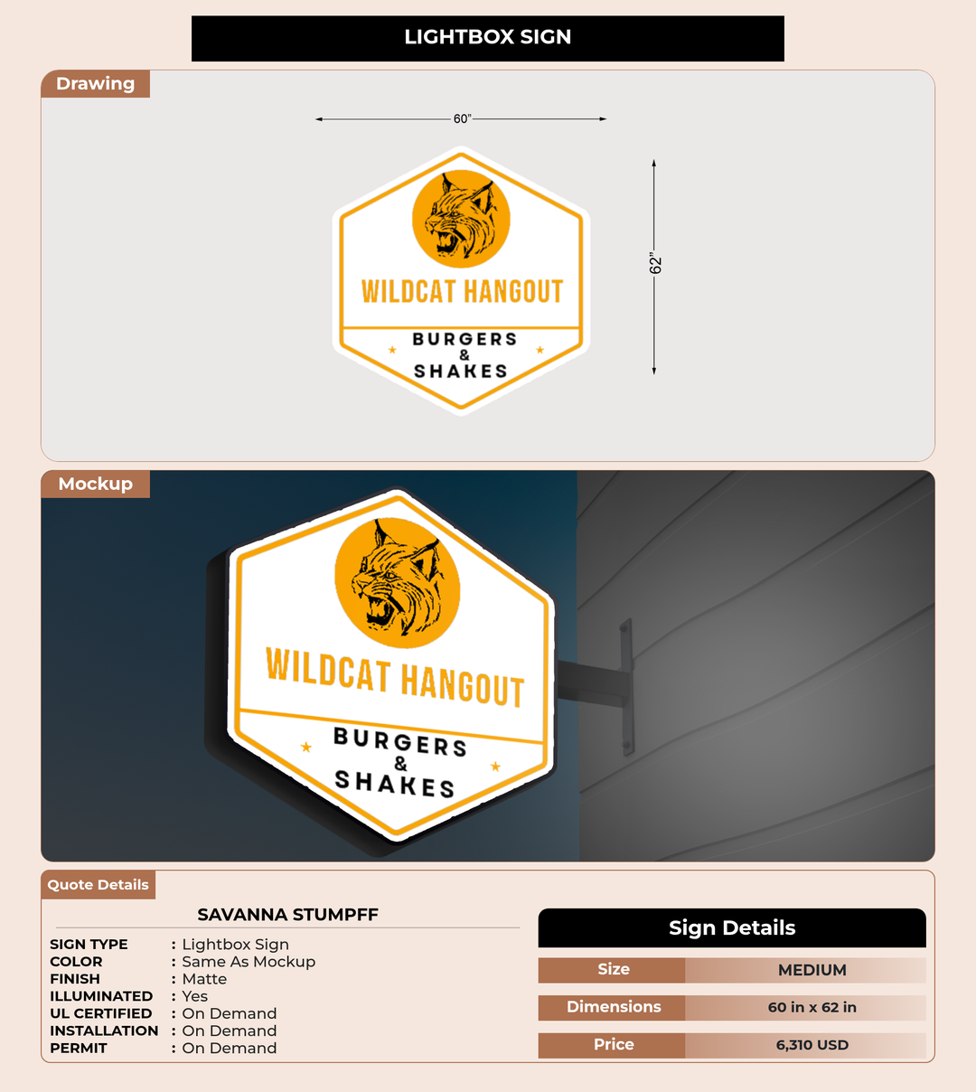 CUSTOM MOCKUP SIGN FOR Savanna Stumpff