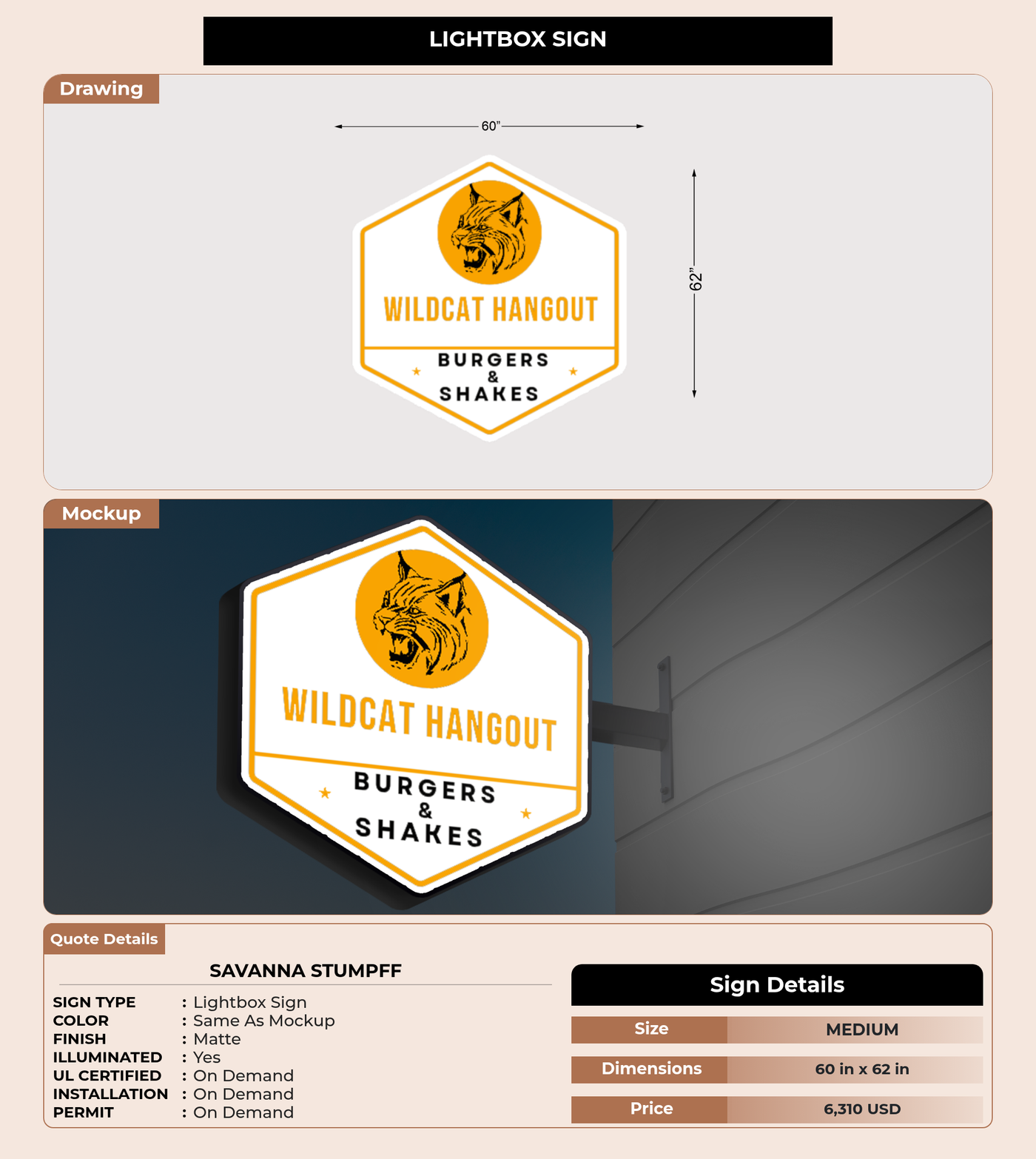 CUSTOM MOCKUP SIGN FOR Savanna Stumpff