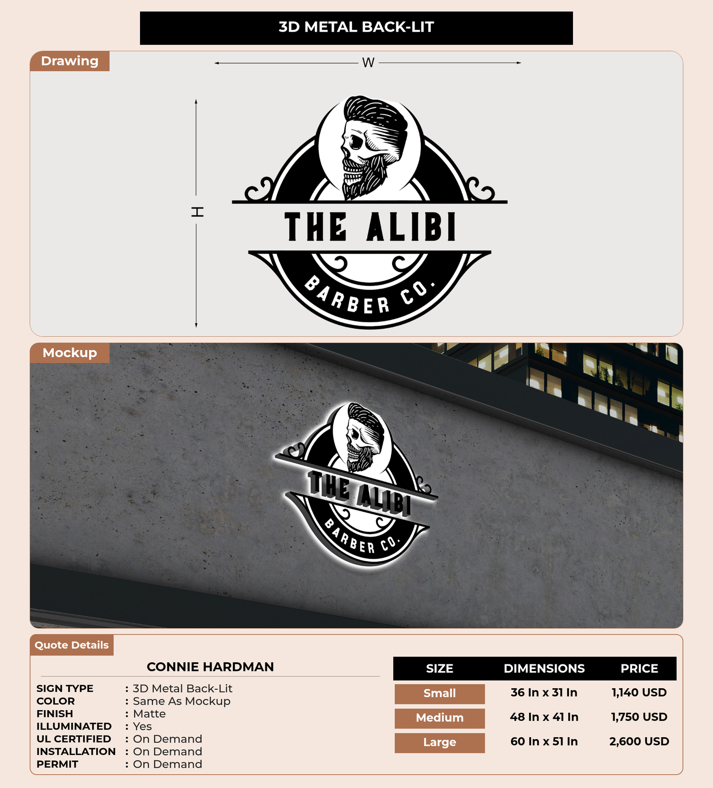 CUSTOM MOCKUP SIGN FOR Connie Hardman
