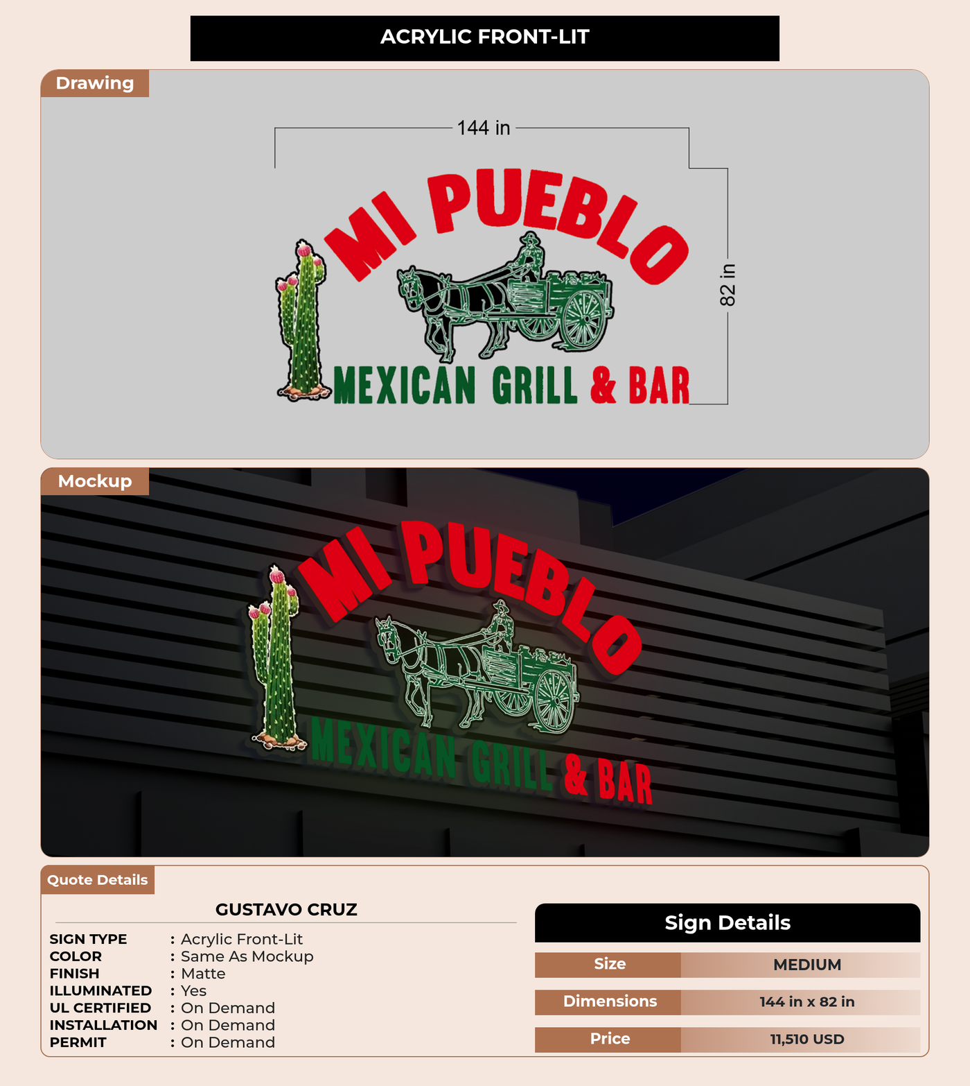 CUSTOM MOCKUP SIGN FOR Gustavo cruz