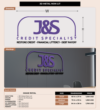 CUSTOM MOCKUP SIGN FOR Janae Royal