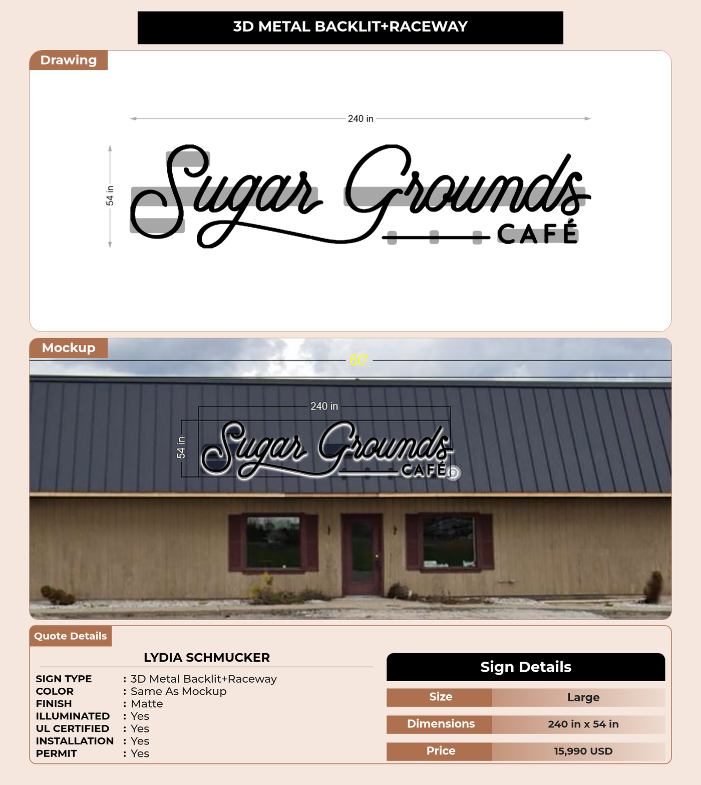 CUSTOM MOCKUP SIGN FOR Lydia Schmucker