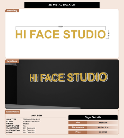 CUSTOM MOCKUP SIGN FOR Ana beh