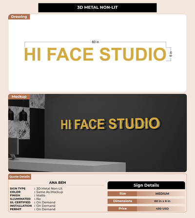 CUSTOM MOCKUP SIGN FOR Ana beh