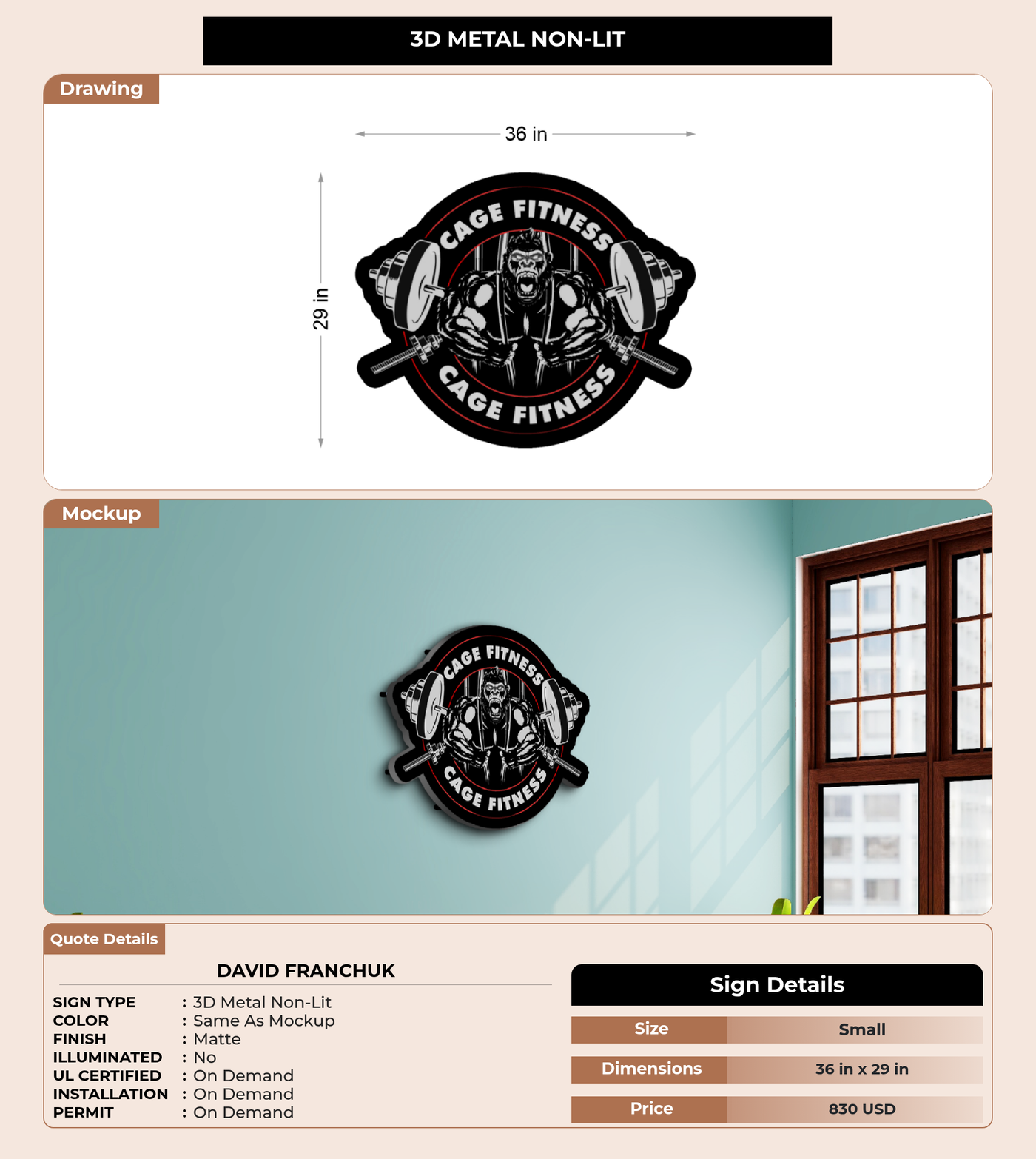 CUSTOM MOCKUP SIGN FOR David Franchuk